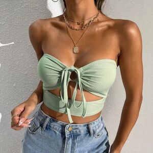 Mint green tube top - small